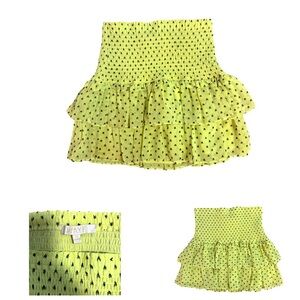 Wayf Neon Ruffle Polka Dot Skirt